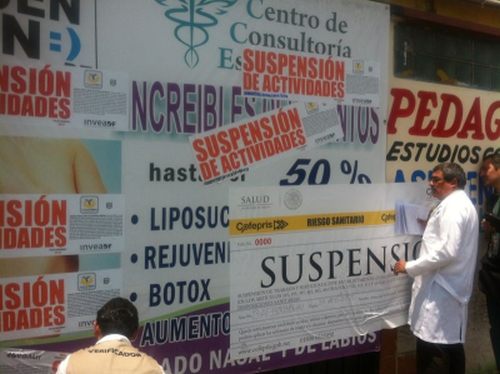 Suspension Consultorio Medico Cofepris