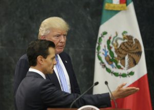 U.S. presidential nominee Trump and Mexico's President Pena Nieto arrive for a press conference in Mexico City