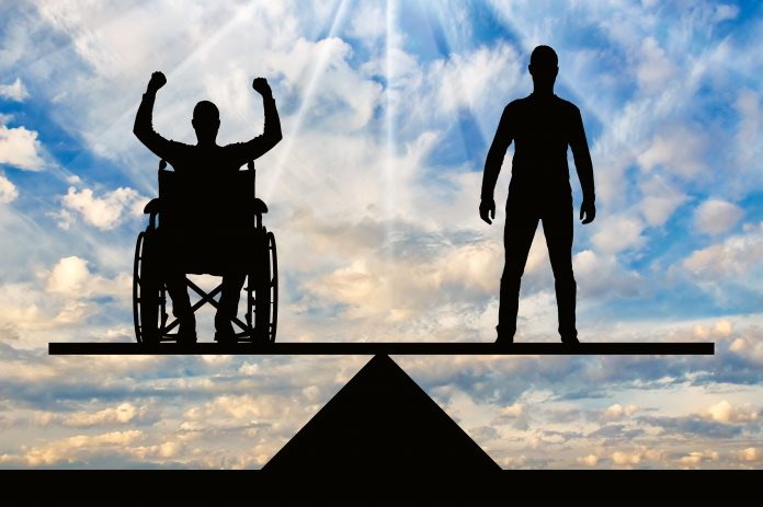 Concept of equal rights of disabled people in society