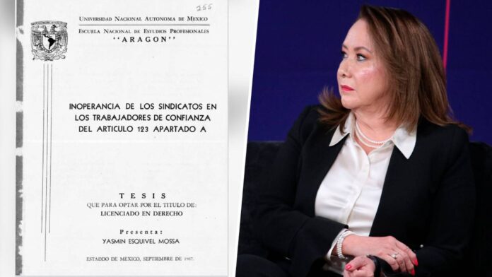 Análisis concluye que Yasmín Esquivel si plagió la tesis de Baez; UNAM informa que no puede revocar título profesional