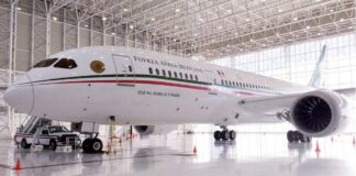 el presidente López Obrador anunció que el gobierno de Tayikistán compró el Avión Presidencial Boeing 787-8,