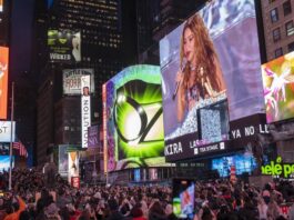 Shakira ofreció este martes un concierto gratuito para presentar su nuevo disco ‘Las mujeres ya no lloran’ en el Times Square,