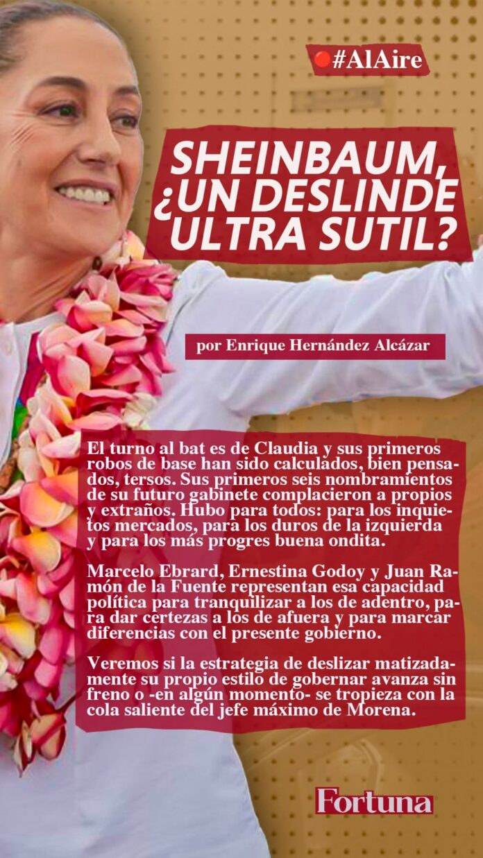 El turno al bat es de Claudia y sus primeros robos de base han sido calculados, bien pensados, tersos. Sus primeros seis nombramientos El turno al bat es de Claudia y sus primeros robos de base han sido calculados, bien pensados, tersos. Sus primeros seis nombramientos