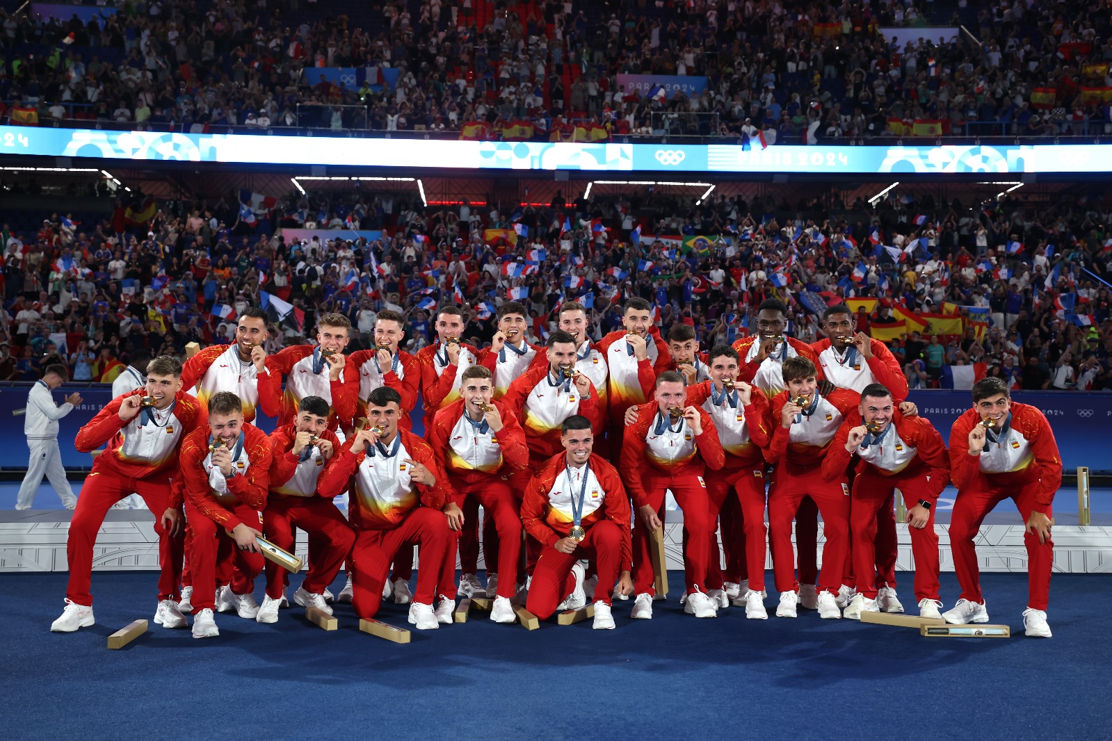 España varonil se colgó su segunda medalla de oro en Juegos Olímpicos. / Foto: @SEFutbol