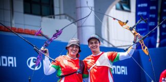Alejandra Valencia y Matías Grande representarán a México en el equipo mixto de tiro con arco en París 2024. / Foto: Conade