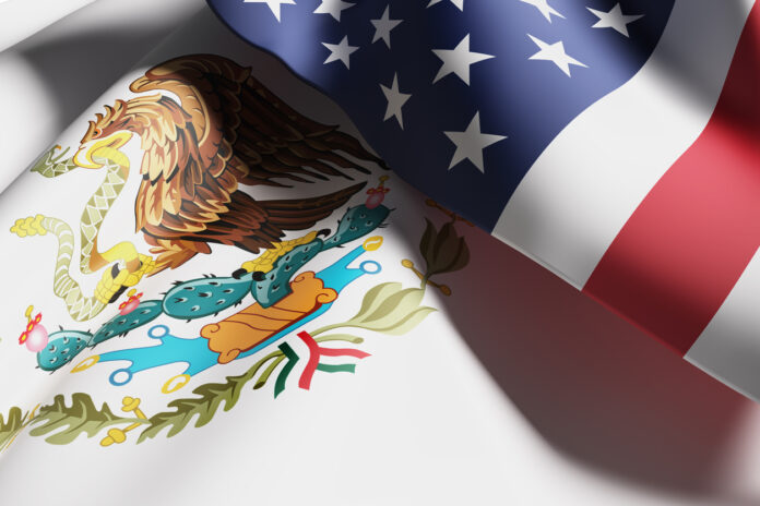 USA and Mexico flags