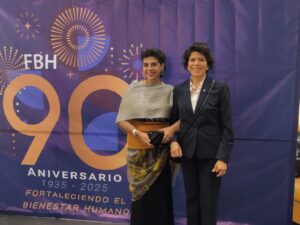 La orientadora laboral en envejecimiento saludable y activo, así como mentora y consejera en demencias, Marcela Vázquez-Mellado Cervantes, destacó las virtudes del modelo de trabajo de esta fundación.