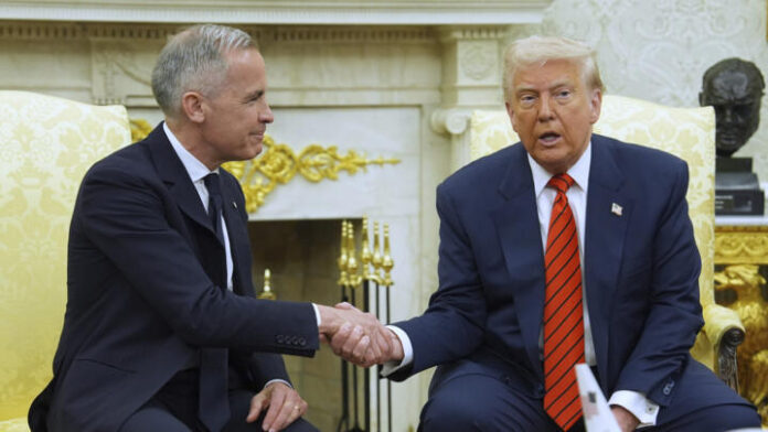 Aunque Trump valoró positivamente el tratado comercial trilateral con Canadá y México, el T-MEC, dijo que sus socios no lo han respetado Aunque Trump valoró positivamente el tratado comercial trilateral con Canadá y México, el T-MEC, dijo que sus socios no lo han respetado