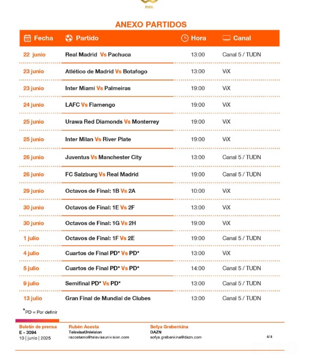 Los partidos de la Copa Mundial de Fútbol por TelevisaUnivision en acuerdo con DAZ