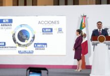 El gobierno federal, en el informe de seguridad quincenal, reportó la detención de 1,233 personas por delitos de alto impacto