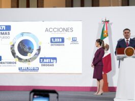 El gobierno federal, en el informe de seguridad quincenal, reportó la detención de 1,233 personas por delitos de alto impacto