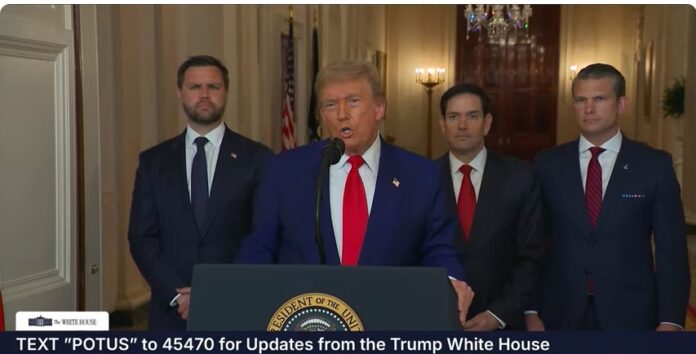 Trump asegura que EU atacó con éxito instalaciones nucleares en Irán Trump asegura que EU atacó con éxito instalaciones nucleares en Irán