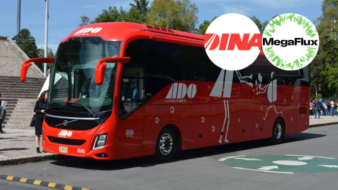 Durante la entrega del distintivo "Hecho en México" a Movility ADO, el secretario Marcelo Ebrard anunció que la empresa será la encargada de probar el autobús eléctrico "Taruk", ensamblado por Megaflux y DINA, Durante la entrega del distintivo "Hecho en México" a Movility ADO, el secretario Marcelo Ebrard anunció que la empresa será la encargada de probar el autobús eléctrico "Taruk", ensamblado por Megaflux y DINA,