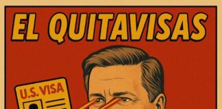Con el mismo tono ligero, ahora como segundo de la Secretaría de Estado de Donald Trump, Landau se ha autonombrado como “el quitavisas”.