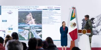 La presidenta Sheinbaum presentó el informe de avance del proyecto nacional de trenes de pasajeros, una de las obras insignia de su admin....