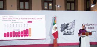 El Gobierno de México anunció este lunes que la Inversión Extranjera Directa (IED) alcanzará casi 41 mil millones de dólares al cierre del tercer trimestre de 2025,
