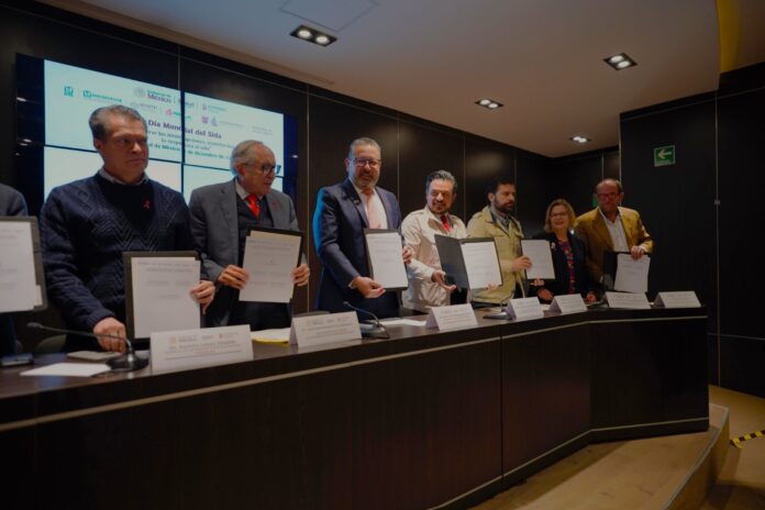 IMSS-20251201-VIH-FIRMA-ALIANZA firma del Acuerdo de Colaboración entre el Sector Salud para el Fortalecimiento de la Respuesta al VIH en México hacia 2026