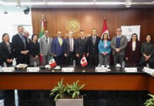 Visita al Senado de la República, de una delegación de senadores del Parlamento de Canadá.