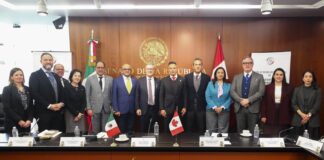 Visita al Senado de la República, de una delegación de senadores del Parlamento de Canadá.