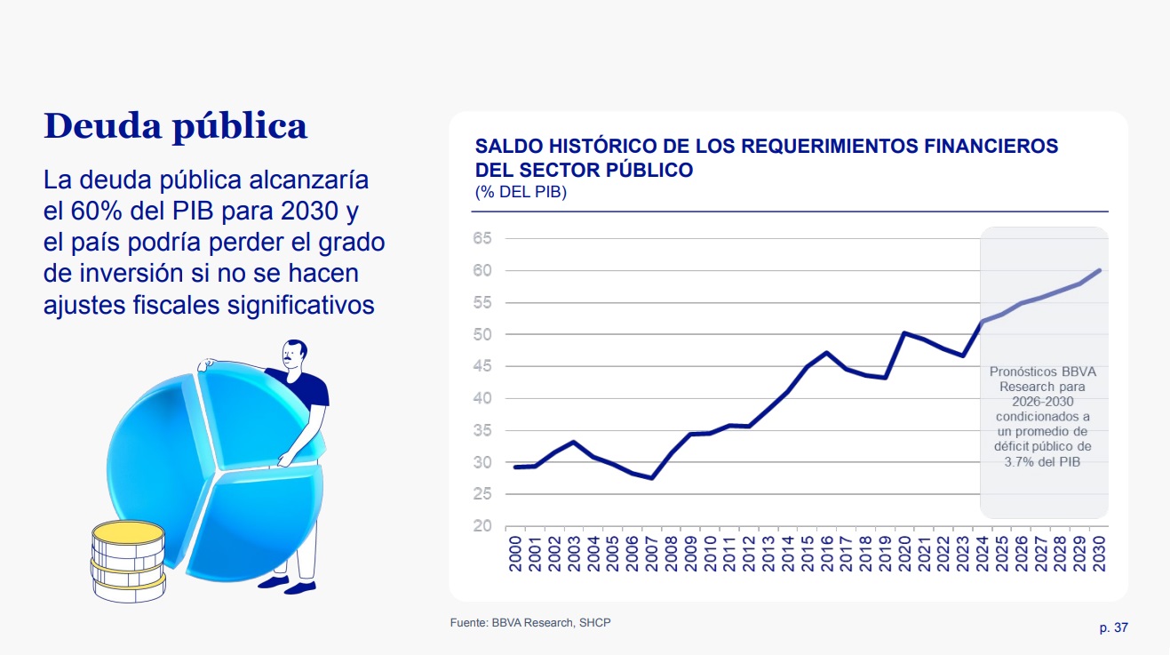 Deuda públicaLa deuda pública alcanzaría ei del PIB para 2030 y el país podría perder el grado de inversión si no se hacen ajustes fiscales significativos