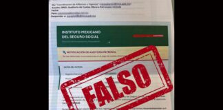 Aviso falso de auditoria