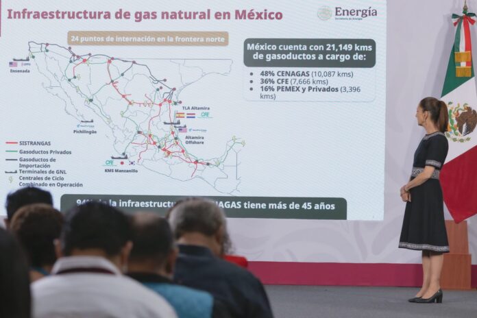 Sheinbaum apuesta por producir más gas en México para fortalecer soberanía energética y sistema eléctrico
